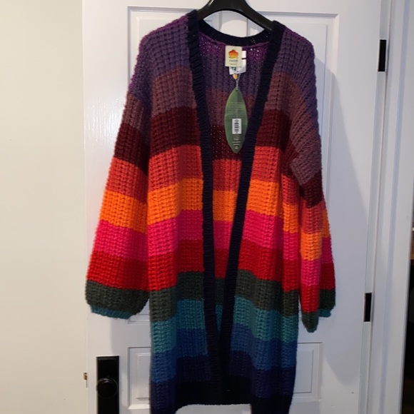SOLD 💔FARM RIO
Rainbow Stripes Wool-blend Cardigan - Picture 3 of 6